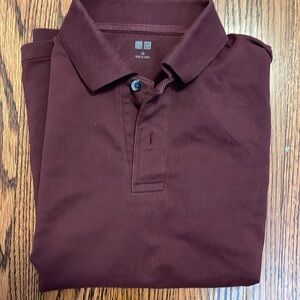 Mens xs Uniqlo short sleeve polo shirt. Burgundy. Good used condition.